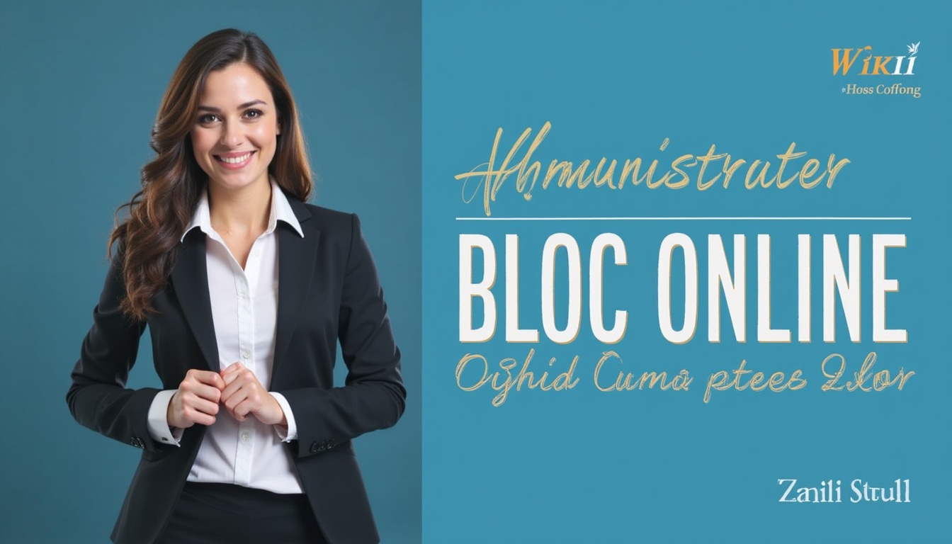 O persoană participând la un curs administrator bloc online în 2026, cu o interfață de platformă de e-learning în fundal.