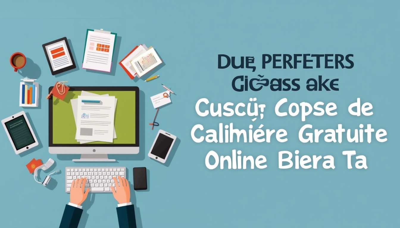O persoană zâmbește în fața unui laptop, învățând din cursuri de calificare gratuite online, simbolizând accesul la educație.